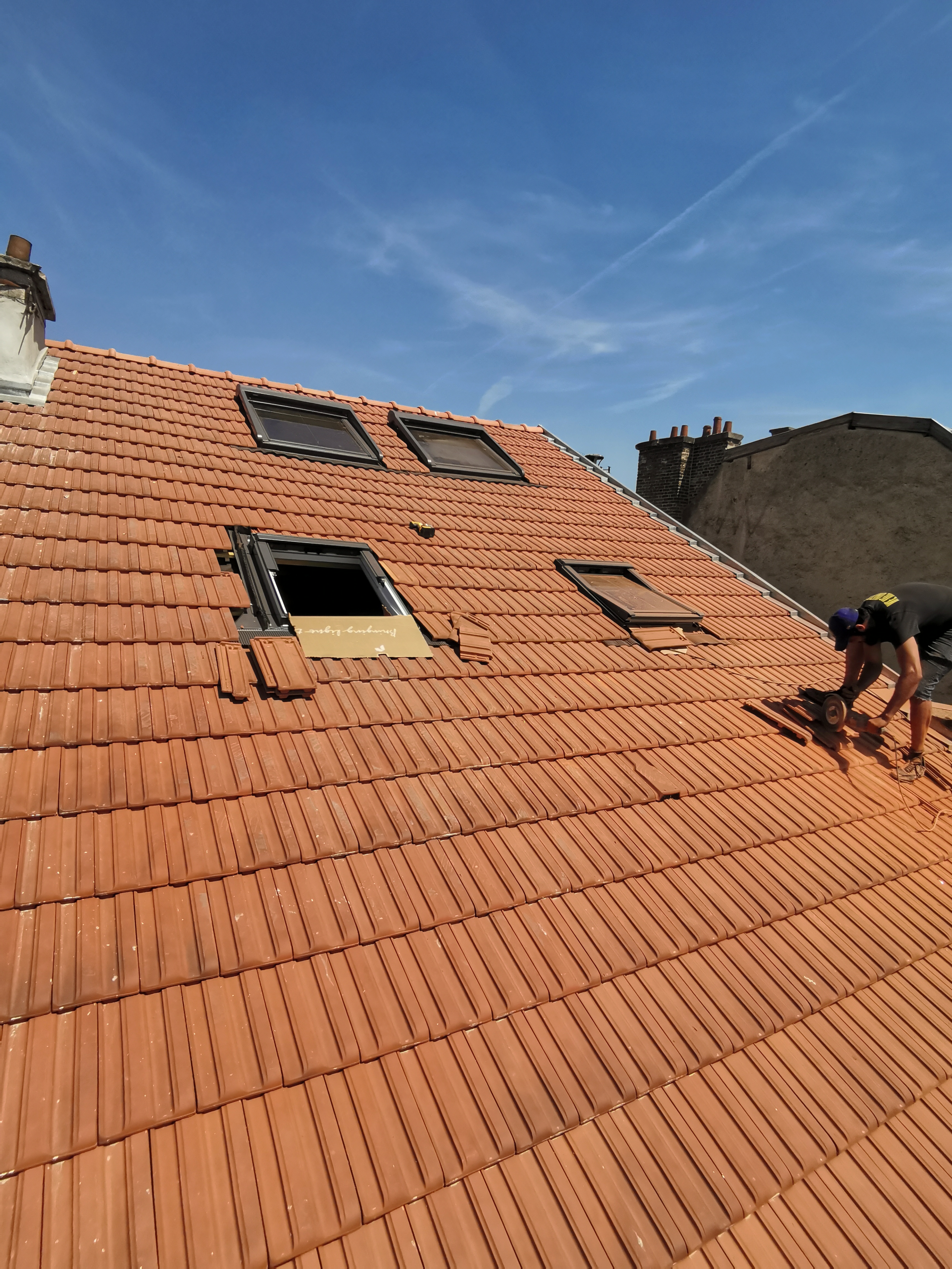 Ensemble de Velux sur toiture tuiles